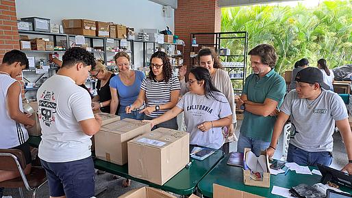 Im Zentrum für die Ausgabe von Nothilfepaketen in Caracas 